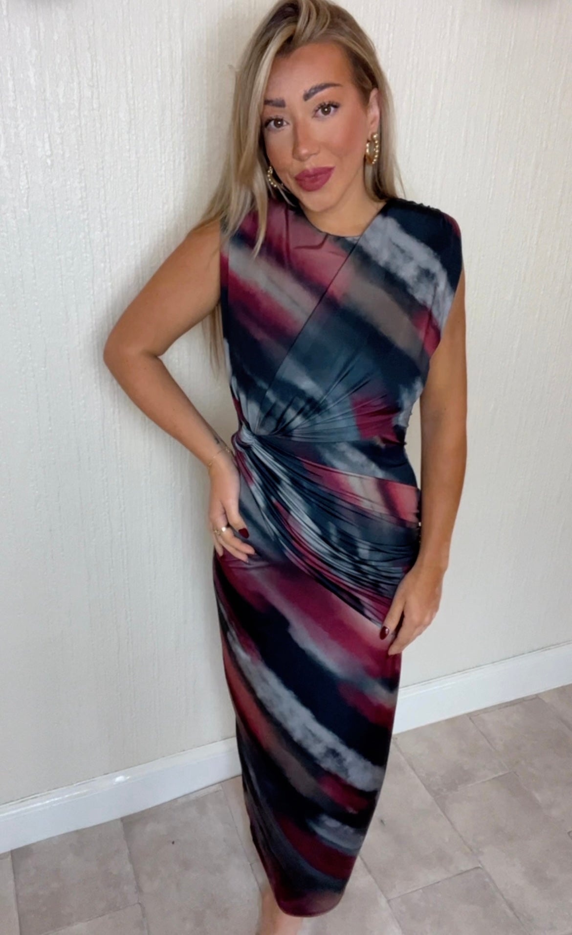 Draped long dress