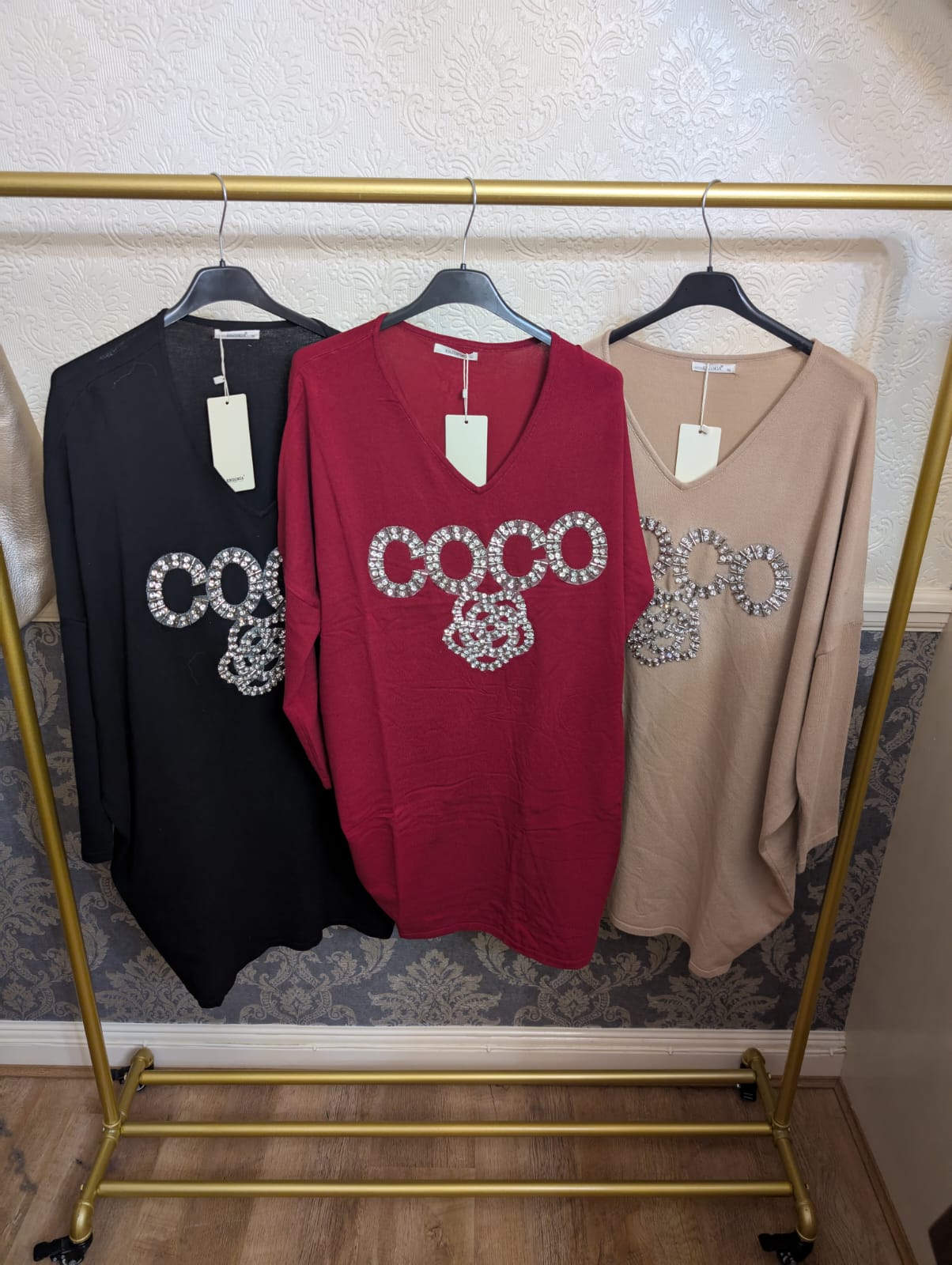 Coco v neck diamante jumper